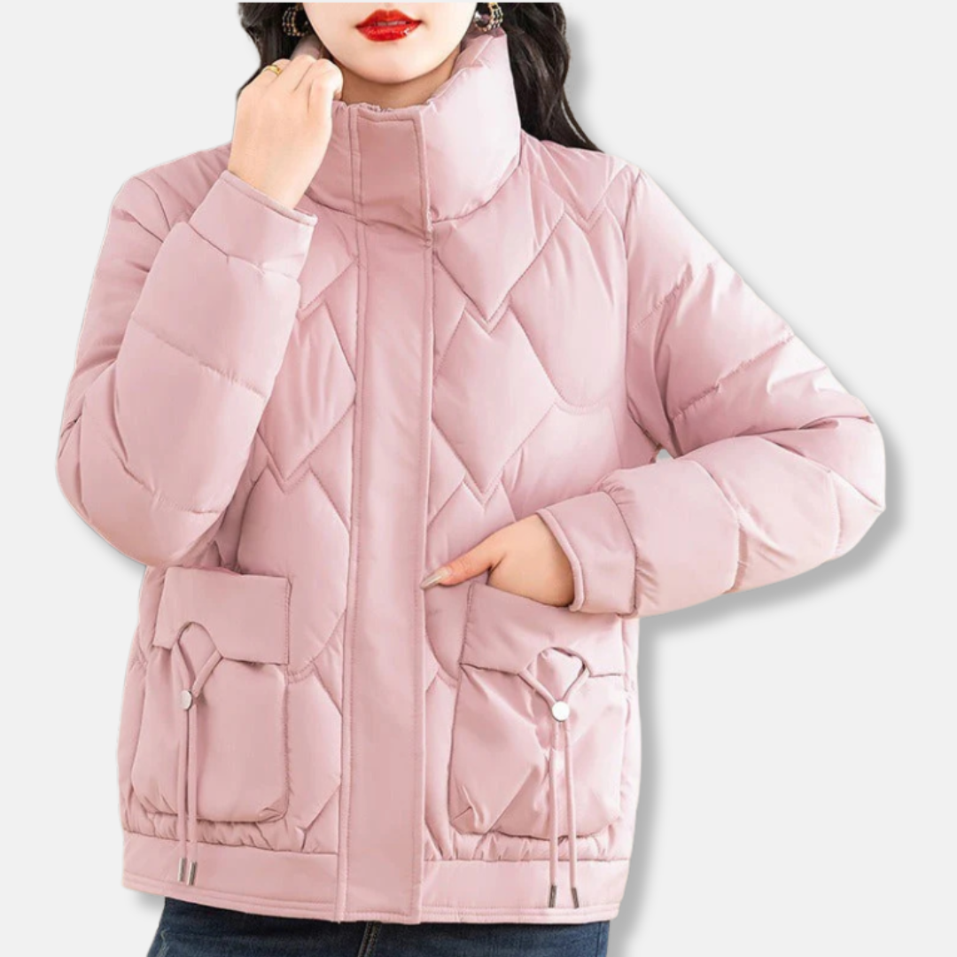 Veste matelassée pour femme - Doublure matelassée isolante - Col montant - Coupe courte