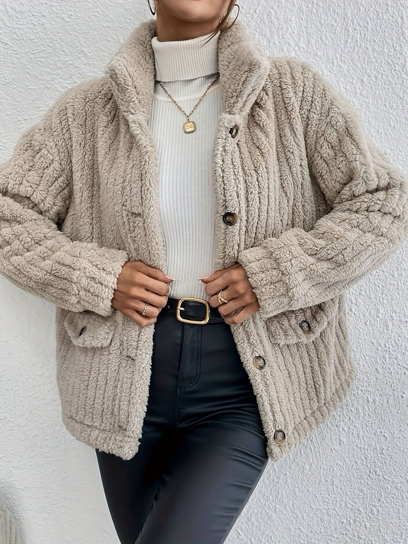 Chandail chaud en tricot ample et pelucheux pour femme