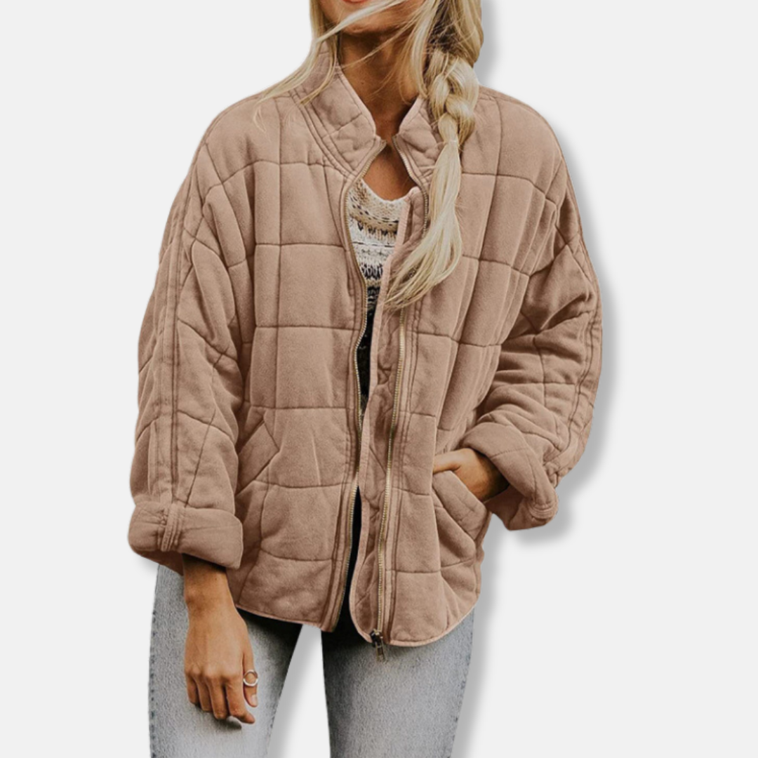 Veste matelassée femme – Coupe décontractée – Col montant – Tissu léger respirant
