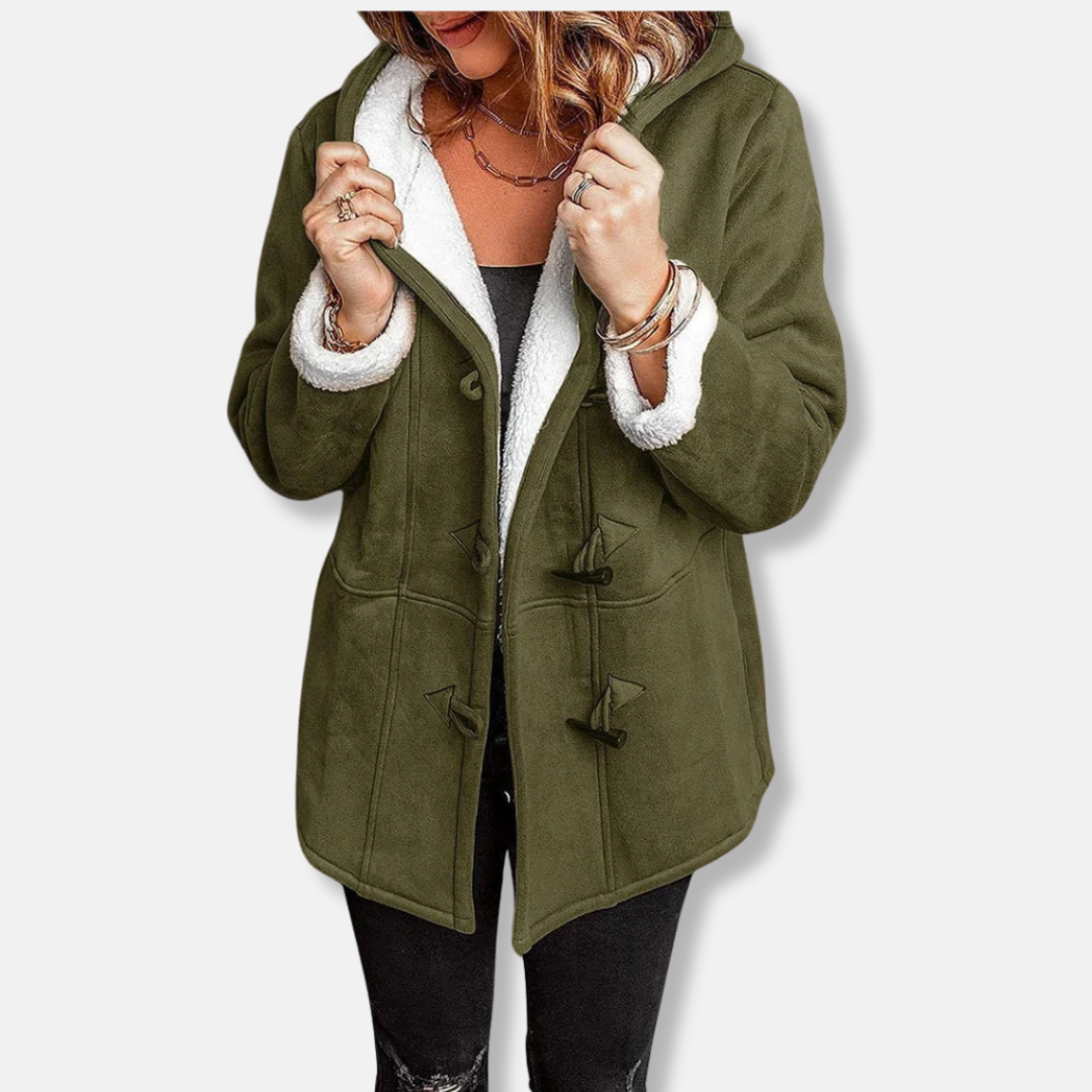 Veste polaire femme – Capuche – Doublure douce – Coupe décontractée – Longueur mi-cuisse