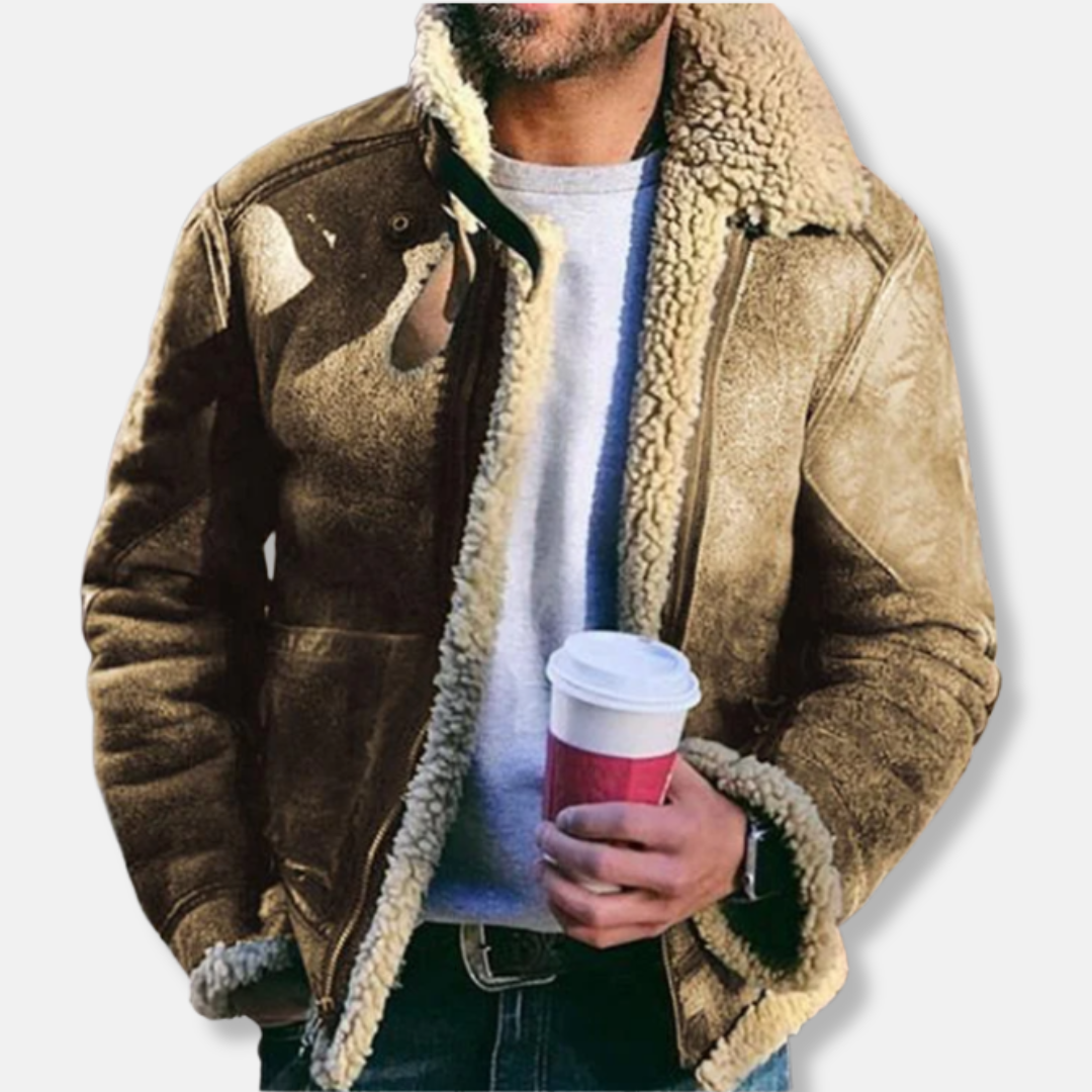 Théo En Cuir Veste Shearling | Résistante Veste Homme