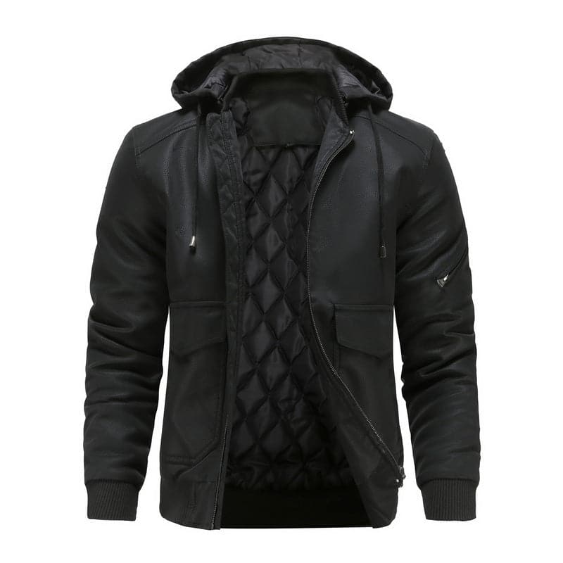 Liam - Veste en cuir classique à capuche