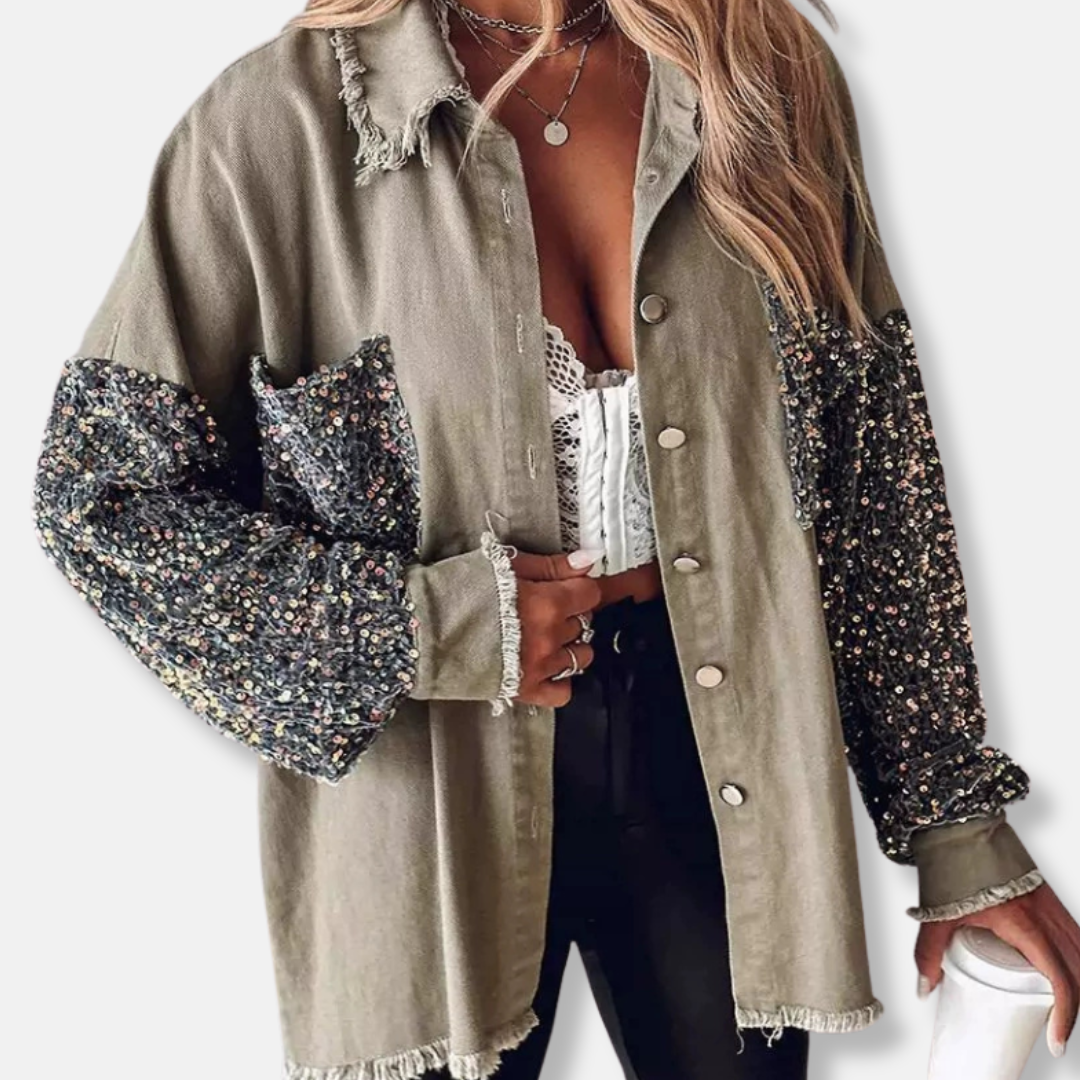 Femme Veste - Velours Côtelé - Coupe Oversize - Manches Longues - Imprimé Zèbre