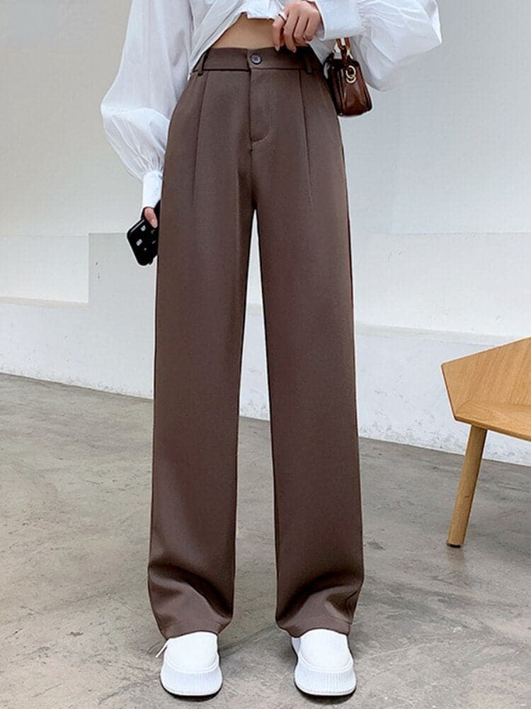 Pantalon Taille Haute Femme - Coupe Moderne Évasée - Élégant et Confortable