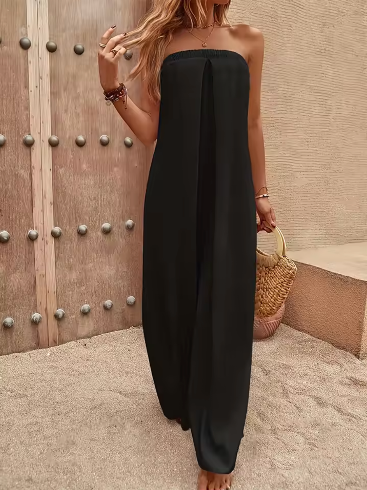 Robe Longue Femme – Sans Bretelles – Fluide et Légère – Tenue Décontractée Élégante