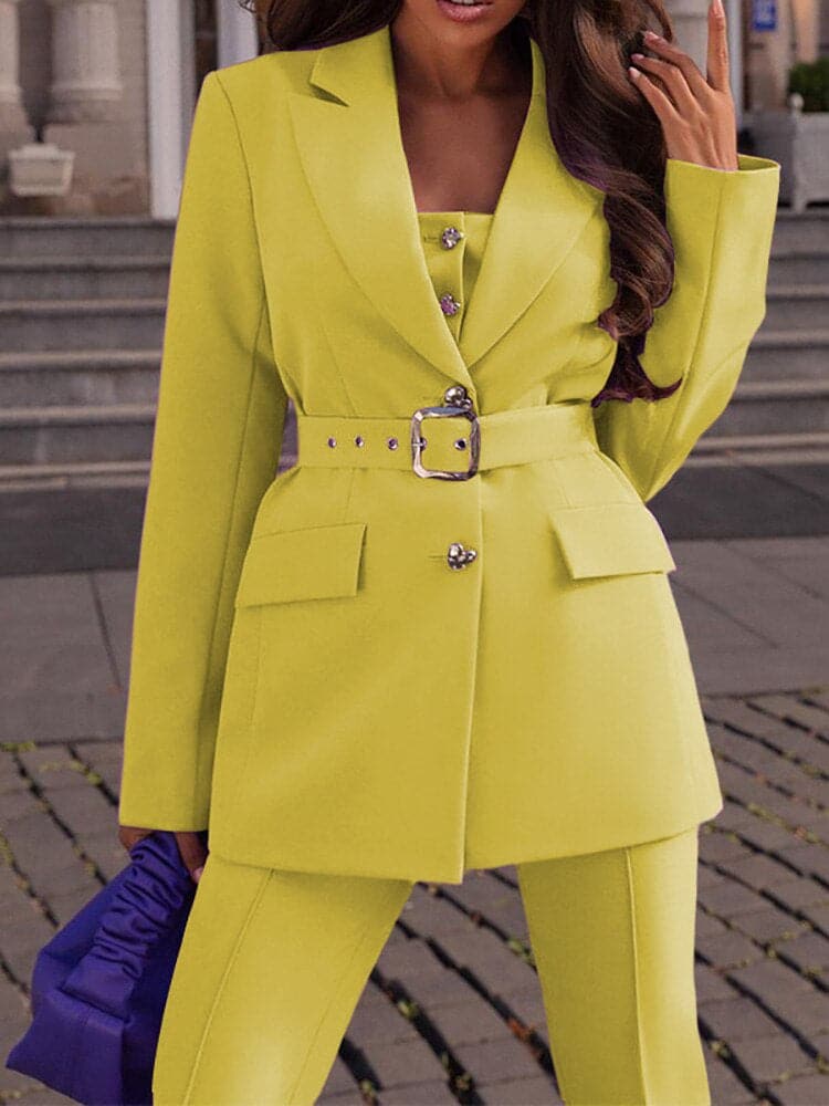 Oprah - Ensemble de haute qualité avec ceinture, ensemble et pantalon