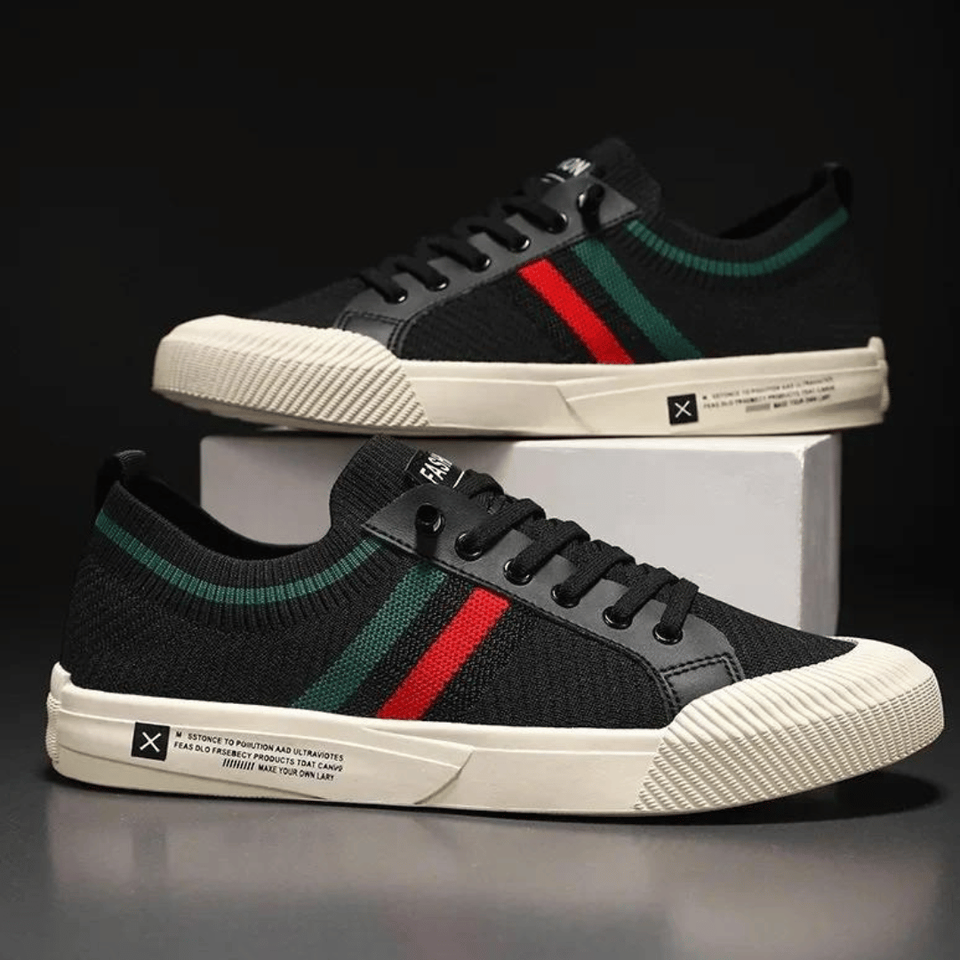 Sneakers Homme - Tricot Respirant - Semelle Caoutchouc Antidérapante - Lacets Ajustables