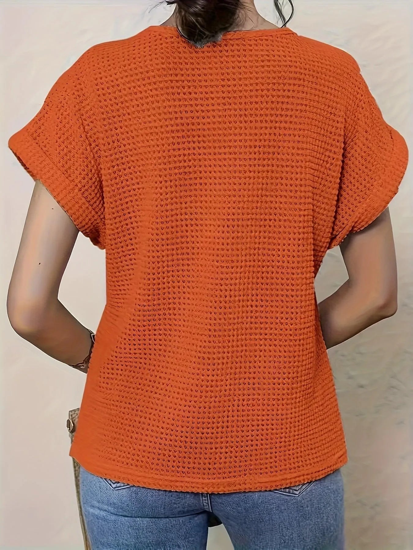 Top Femme - Coupe Ample - Détail Dentelle Élégant - Tissu Texturé Respirant