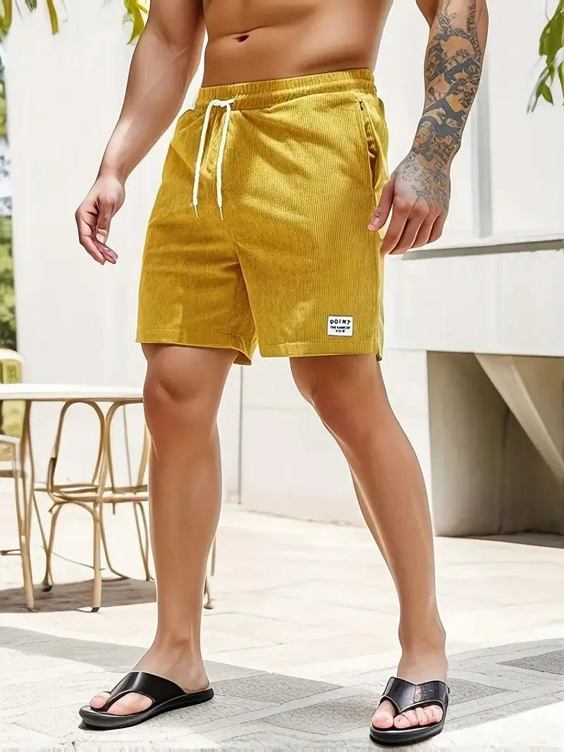Short Homme - Taille Élastique avec Cordon - Coupe Confortable - Tissu Respirant