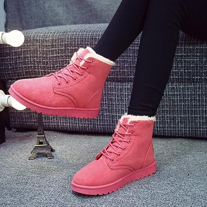 Bottes femme – Design cheville – Finition suédée – Doublure fourrure – Semelle antidérapante
