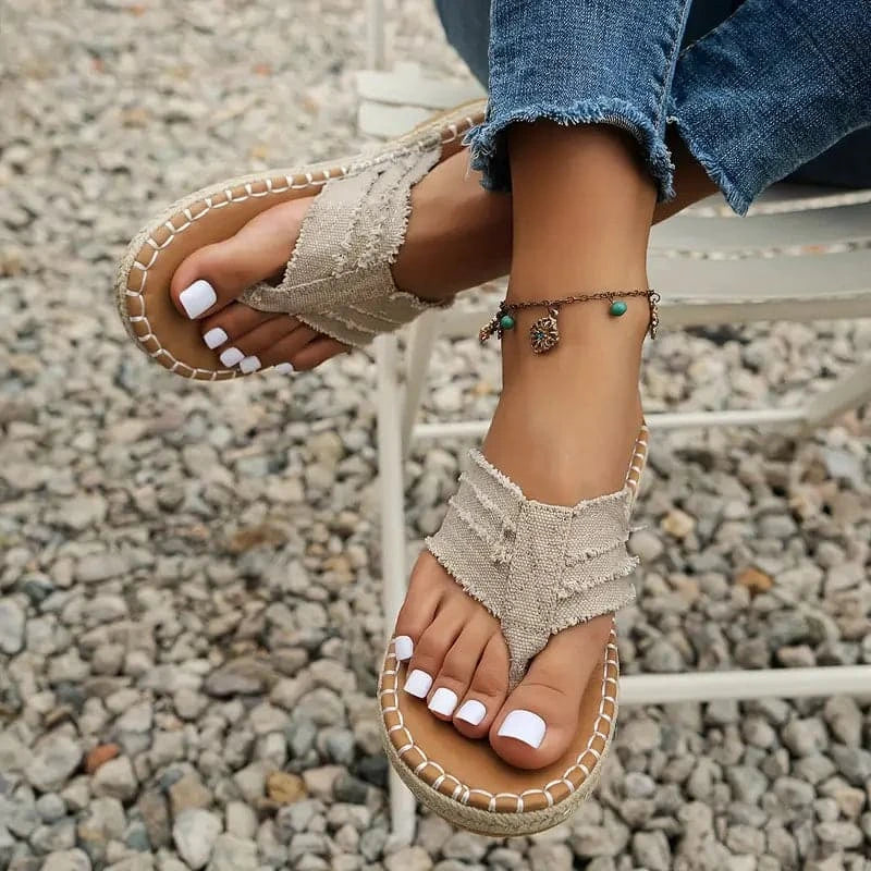 Sandales Femme - Style Tongs - Bride Large Confortable - Semelle Plate Casual
