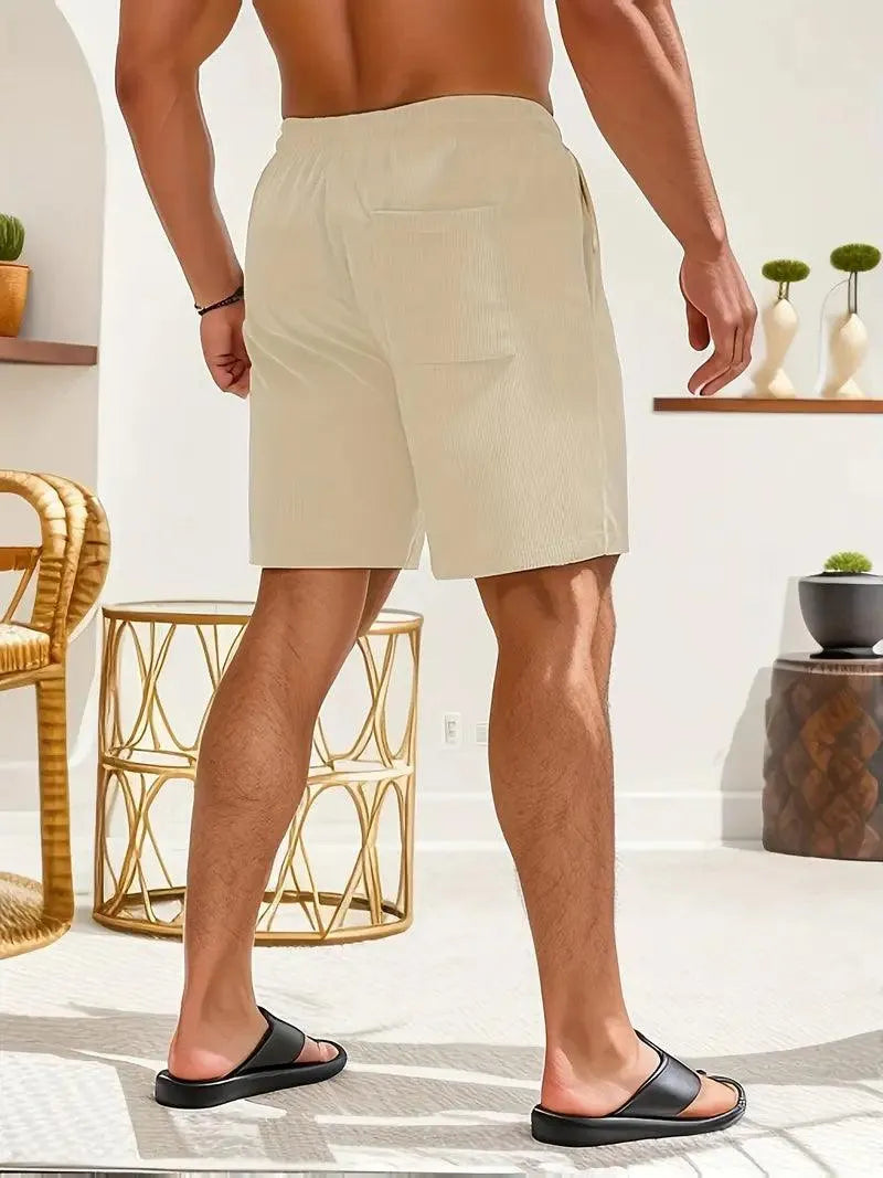 Short Homme - Taille Élastique avec Cordon - Coupe Confortable - Tissu Respirant