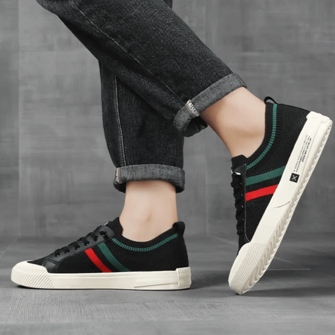 Sneakers Homme - Tricot Respirant - Semelle Caoutchouc Antidérapante - Lacets Ajustables