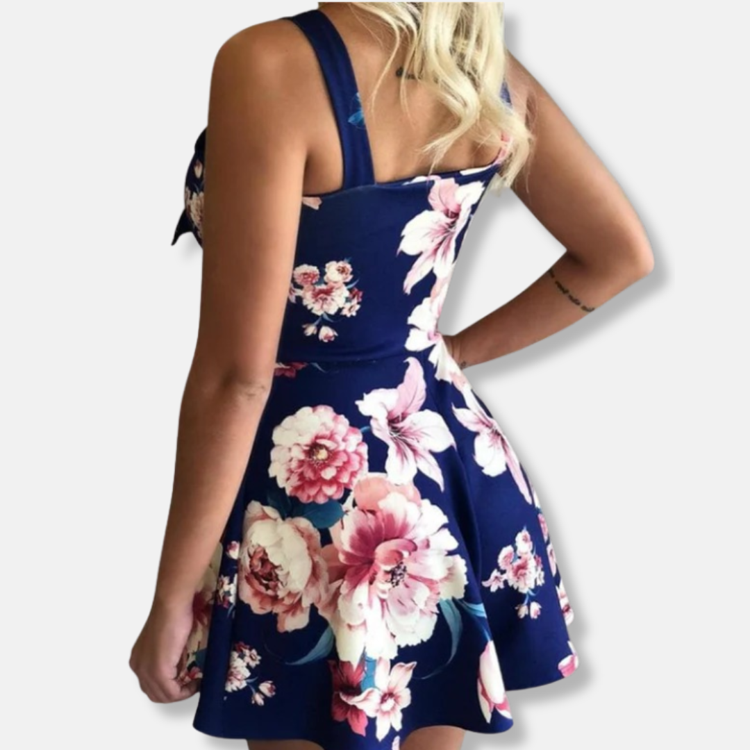Anna Viscose Romper Fitted Waist | Romper Floral Sans Manches