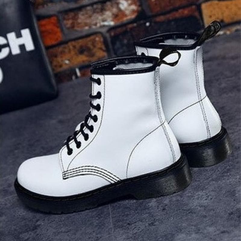 Bottines Femme - Style Combat - Lacets - Semelle Crantée Antidérapante - Confort Durable