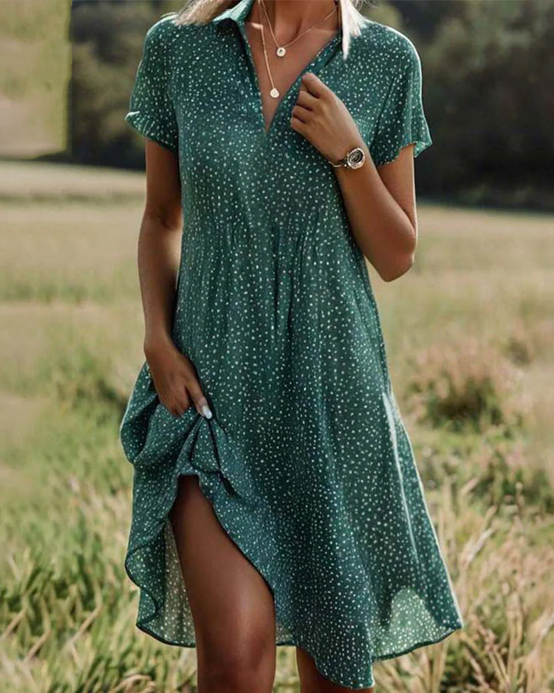 Robe élégante avec col en V - Tissu respirant et coupe sophistiquée luxueuse