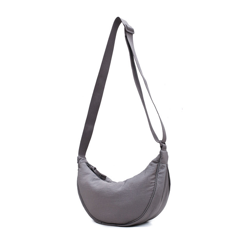 Sac à Épaule Femme – Forme Croissant – Tissu Texturé – Design Minimaliste Compact