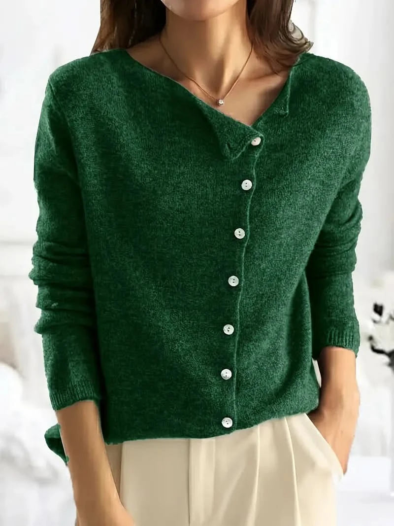 Eleganter bequemer Zopfmusterpullover mit Reißverschluss für Damen