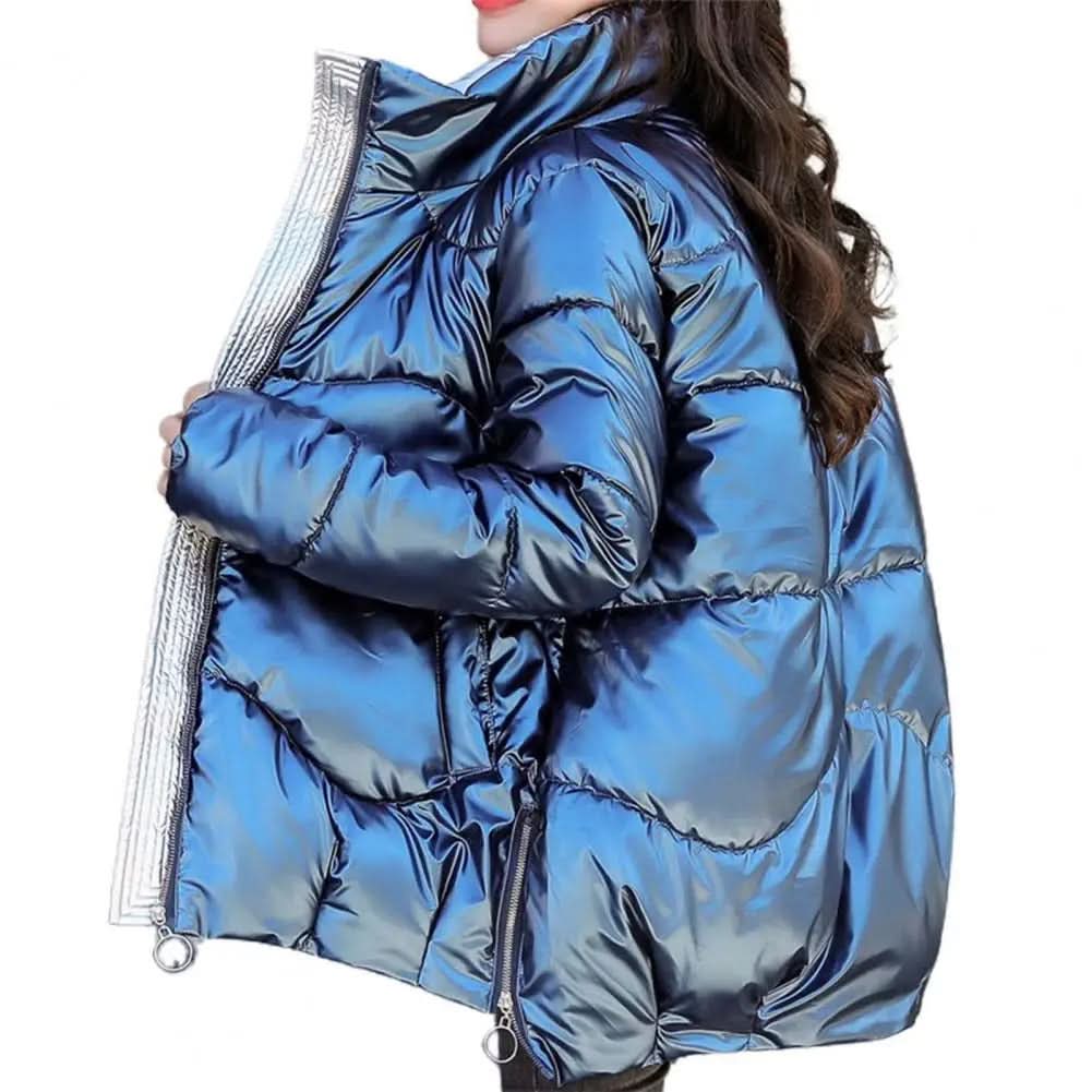 Élégante, Scintillante, Polyvalente Luxe Emerald Puffer Jacket pour Femme