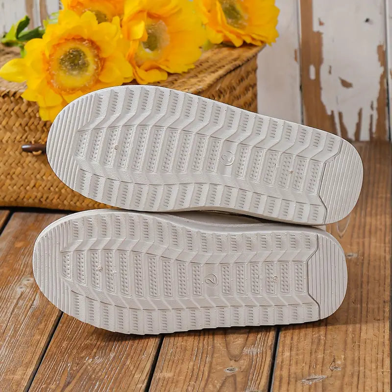 Bottes de neige thermiques en peluche tendance - Chaussons confortables