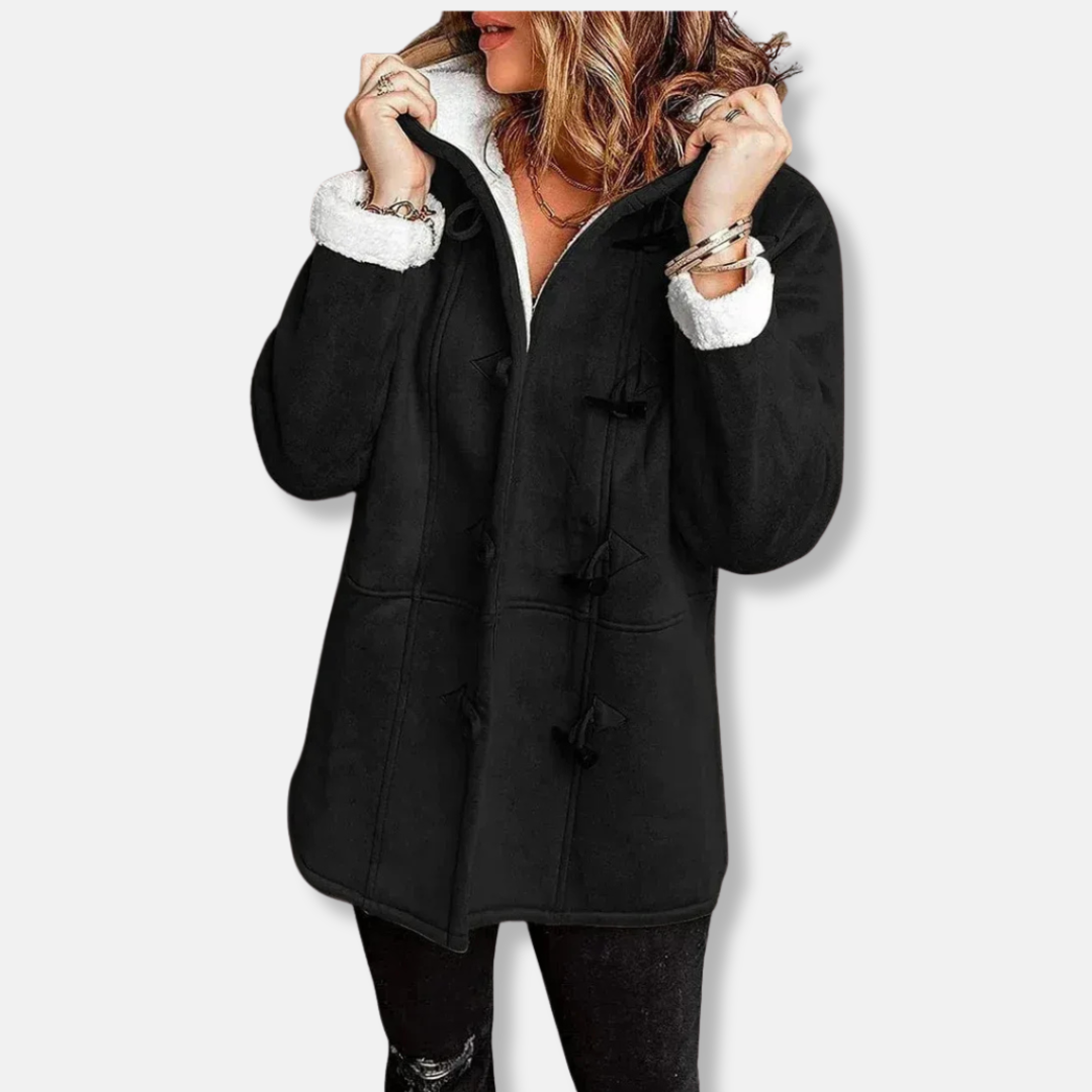 Veste polaire femme – Capuche – Doublure douce – Coupe décontractée – Longueur mi-cuisse