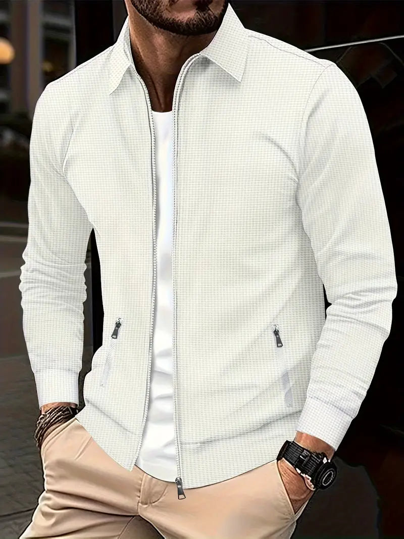 Blouson homme – Coupe slim – Tissu respirant – Fermeture zippée – Style décontracté