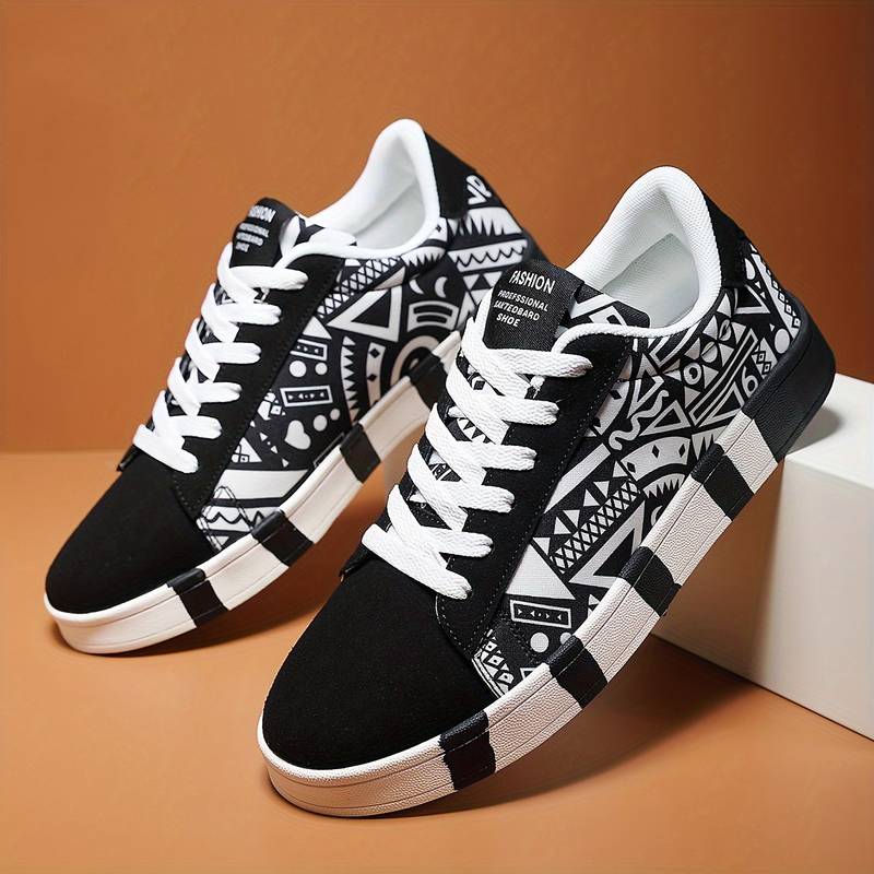 Baskets Basses Homme - Design Géométrique Moderne - Confort et Style Casual