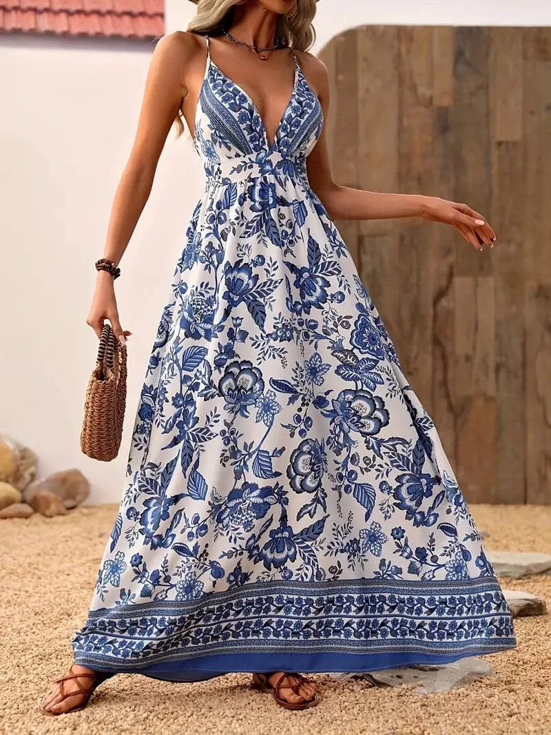 Robe longue fleurie bohème - Vibrante, fluide et élégante pour femme