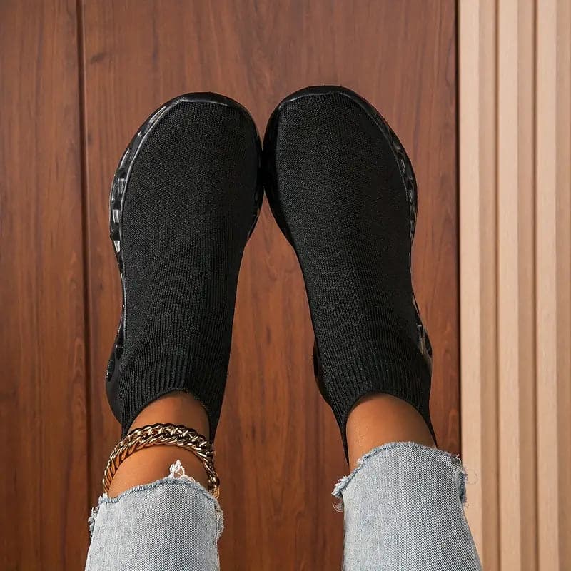 Baskets Chaussettes Femme - Tissu Stretch Respirant - Semelle Confort Antidérapante