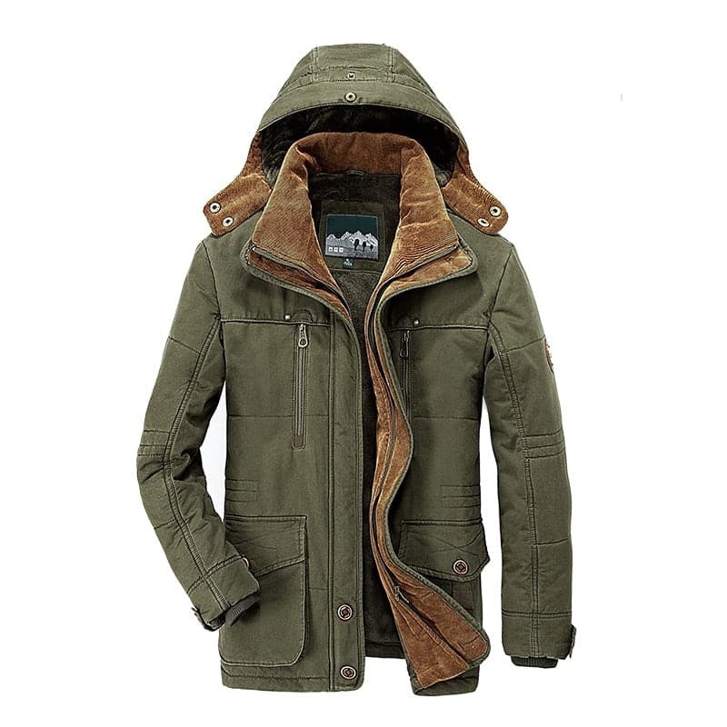 Veste pour homme – Coupe structurée – Capuche amovible – Poches fonctionnelles – Doublure chaude