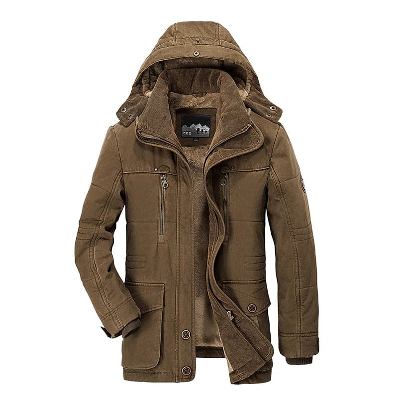 Veste pour homme – Coupe structurée – Capuche amovible – Poches fonctionnelles – Doublure chaude