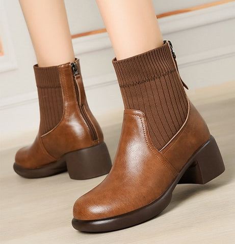 Bottes chaussettes fines extensibles pour femme - Confort et élégance