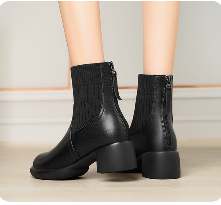 Bottes chaussettes fines extensibles pour femme - Confort et élégance