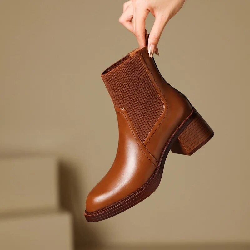 Bottes chaussettes fines extensibles pour femme - Confort et élégance