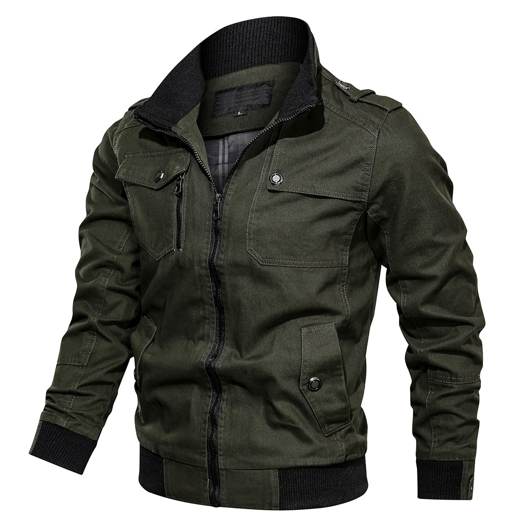 Blouson Homme – Coupe Régulière – Coton – Finition Côtelée – Épaules à Patte