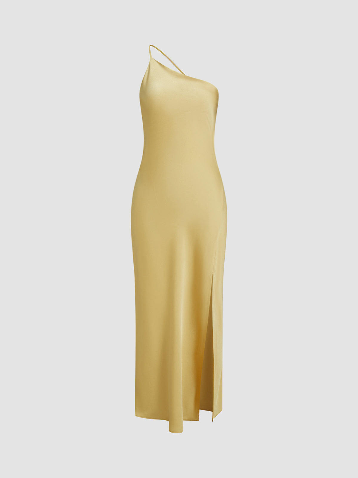 Robe Longue Femme - Satin Élégant - Sans Manches - Fendue - Coupe Ajustée