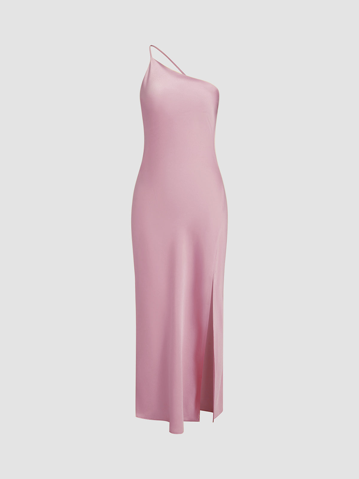 Robe Longue Femme - Satin Élégant - Sans Manches - Fendue - Coupe Ajustée