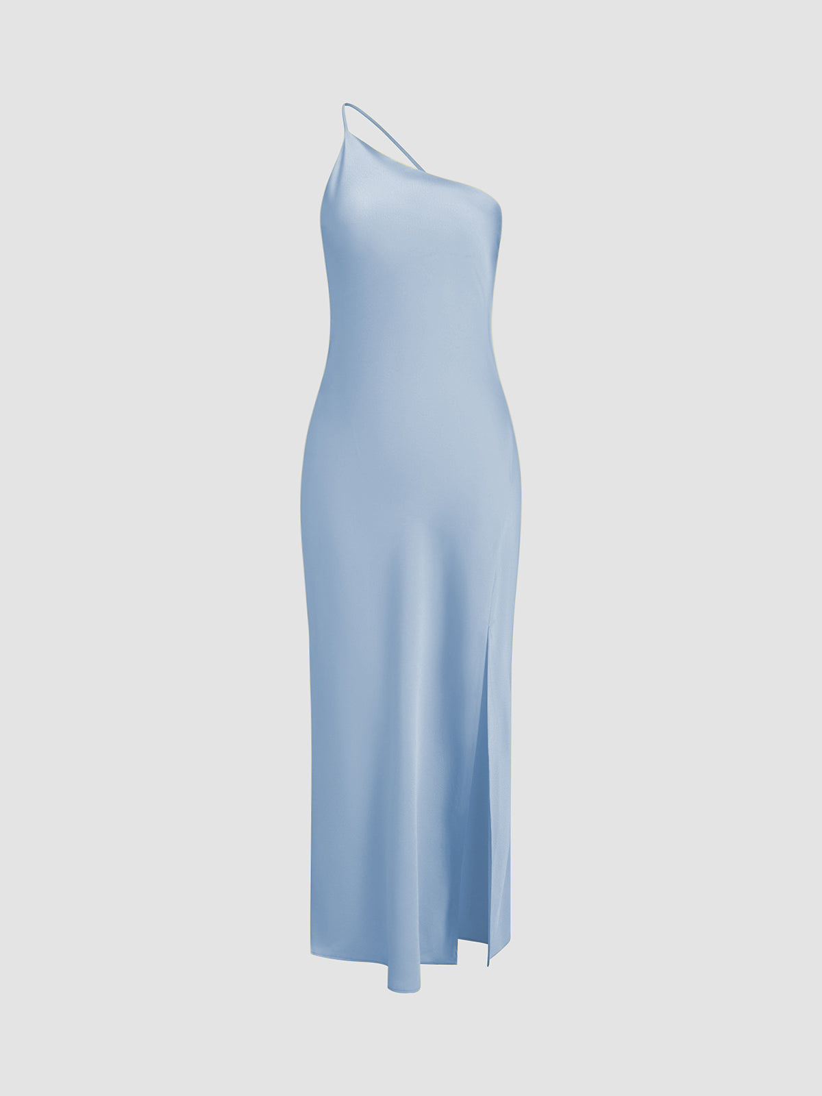 Robe Longue Femme - Satin Élégant - Sans Manches - Fendue - Coupe Ajustée