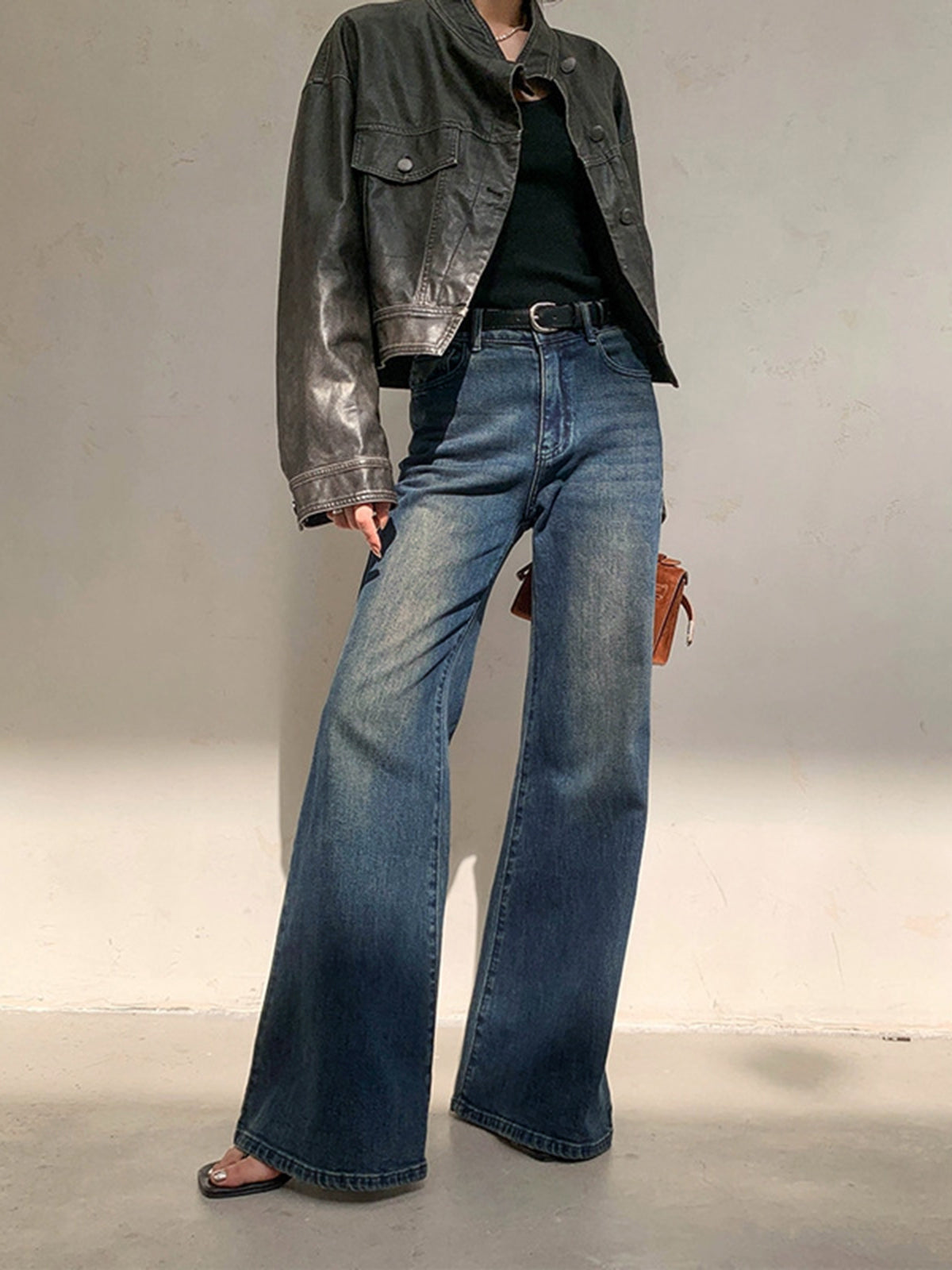 Jean Large Taille Haute - Coupe Ample - Style Vintage - Confort Durable