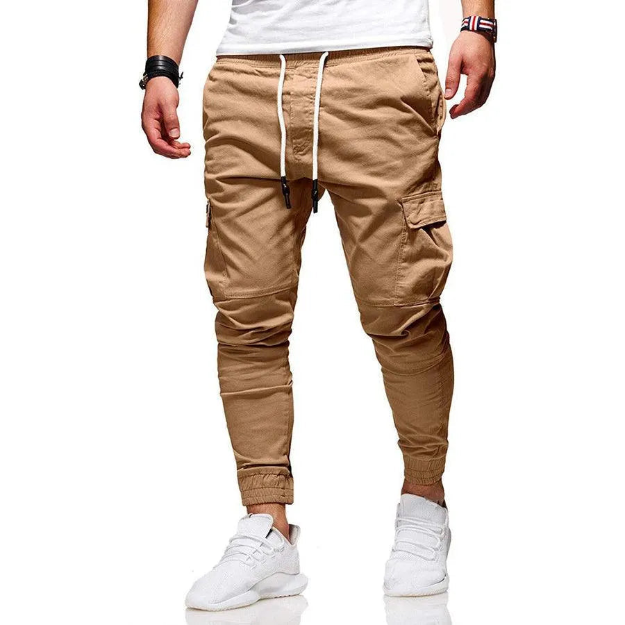 Pantalon Cargo Jogger Homme - Coupe Confortable - Taille Élastique avec Cordon - Poches Multiples