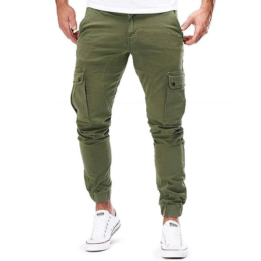 Pantalon Cargo Jogger Homme - Coupe Confortable - Taille Élastique avec Cordon - Poches Multiples