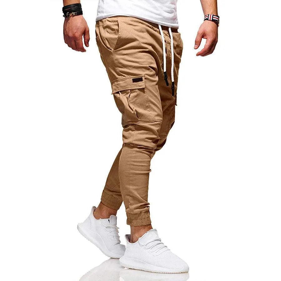 Pantalon Cargo Jogger Homme - Coupe Confortable - Taille Élastique avec Cordon - Poches Multiples