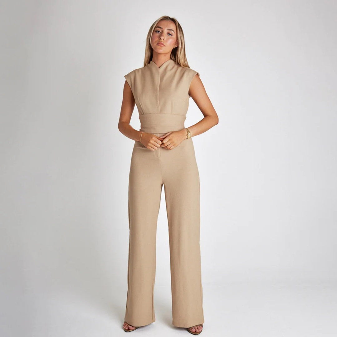 Combinaison Femme – Sans Manches – Taille Haute Ceinturée – Large Fluide Élégante
