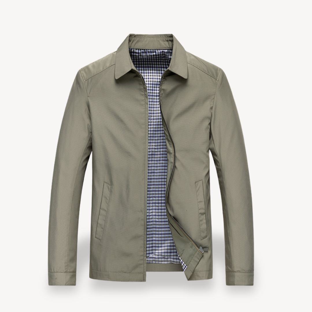 Veste homme – Coupe slim – Tissu respirant – Fermeture zippée – Col chemise