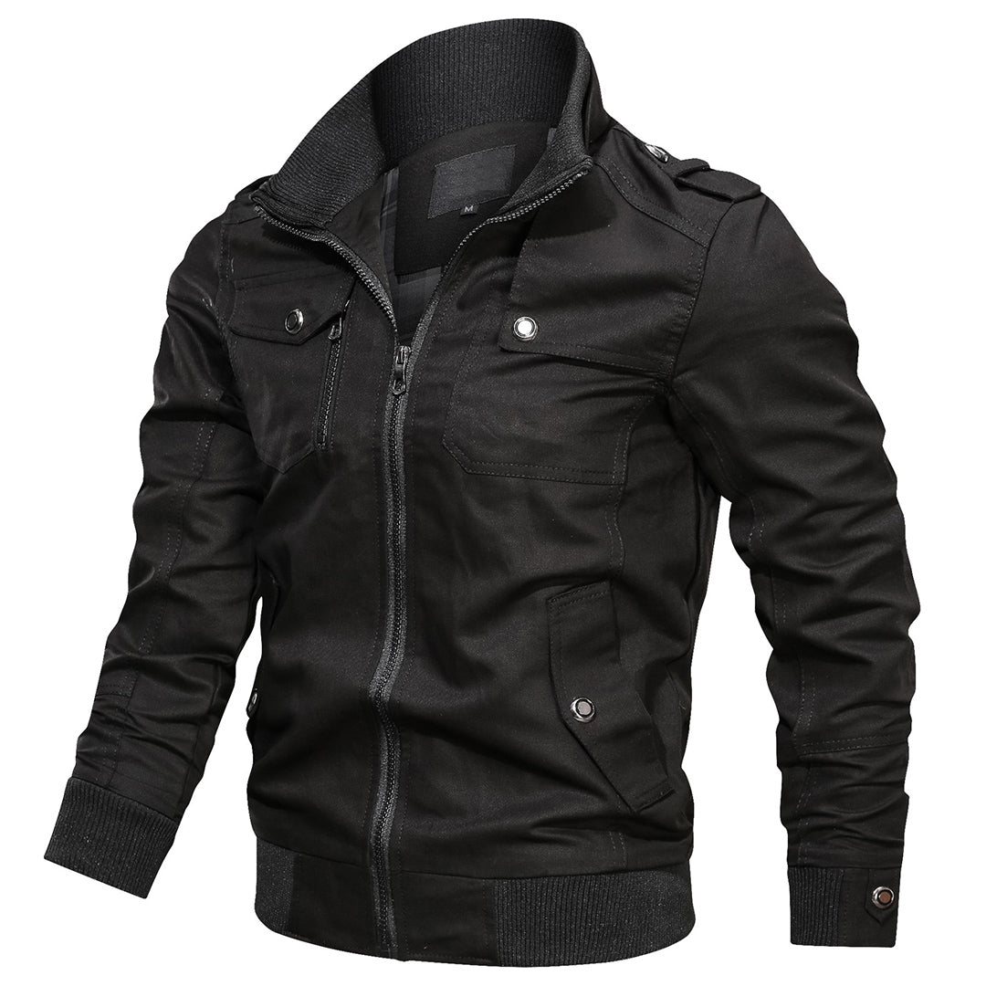 Blouson Homme – Coupe Régulière – Coton – Finition Côtelée – Épaules à Patte