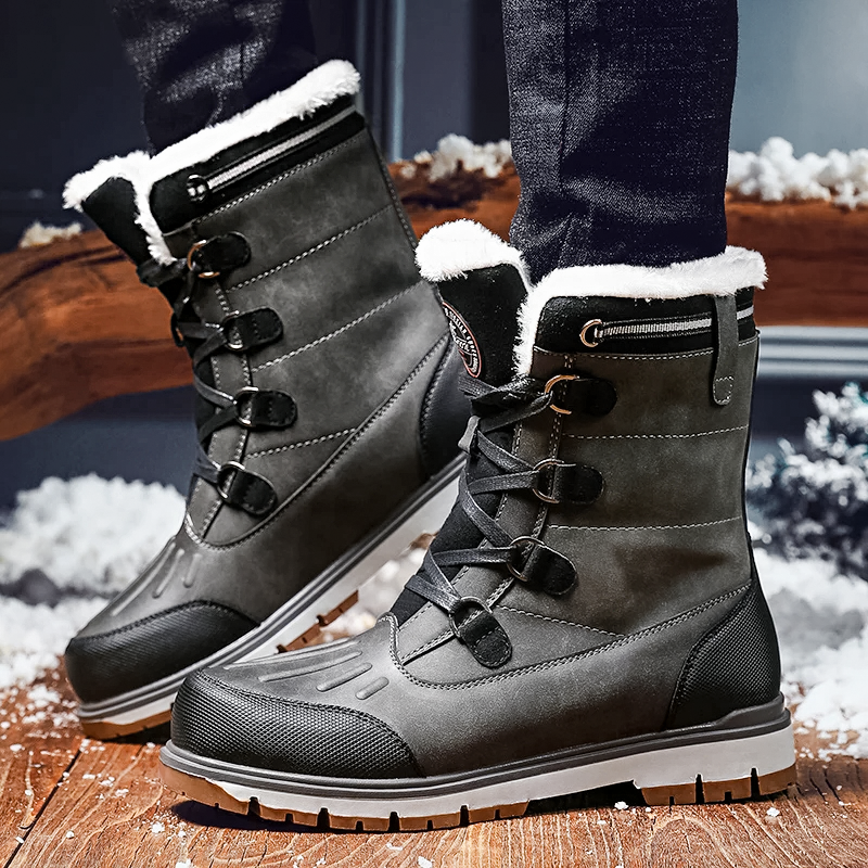 Bottes mi-mollet homme – Imperméables – Doublure chaude – Semelle antidérapante