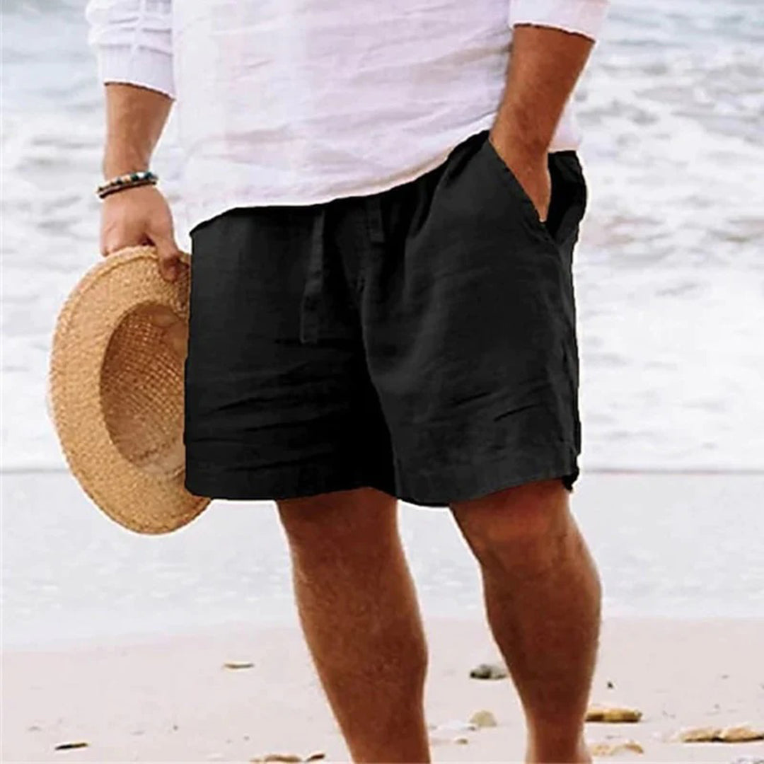 Short homme – Coton respirant – Taille élastique avec cordon – Coupe décontractée