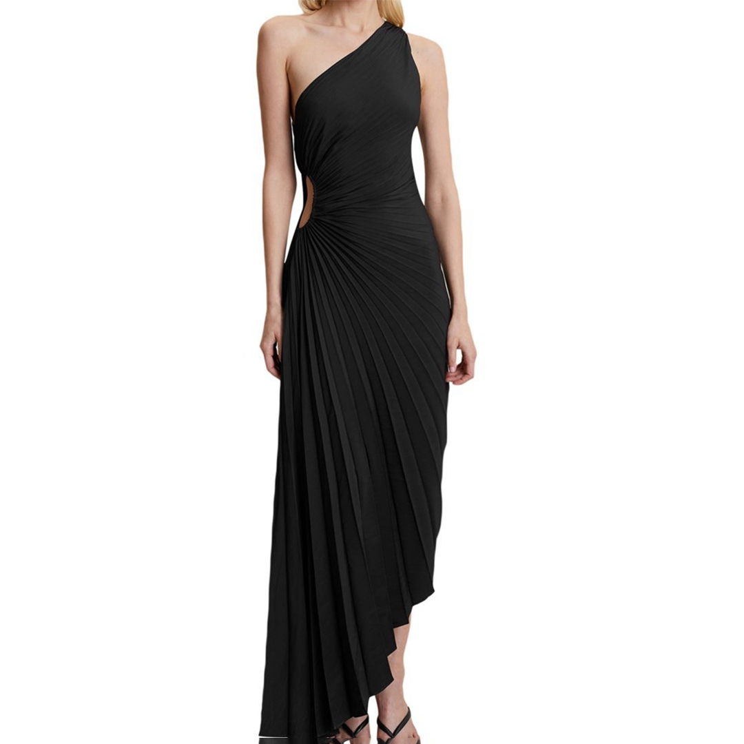 Robe de Soirée Femme - Épaule Dénudée - Longue Plissée Élégante
