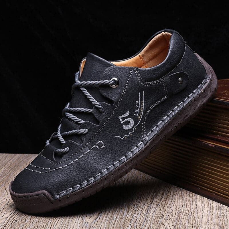 Johan - Chaussures d'entraînement en cuir élégantes et confortables avec plateforme plate