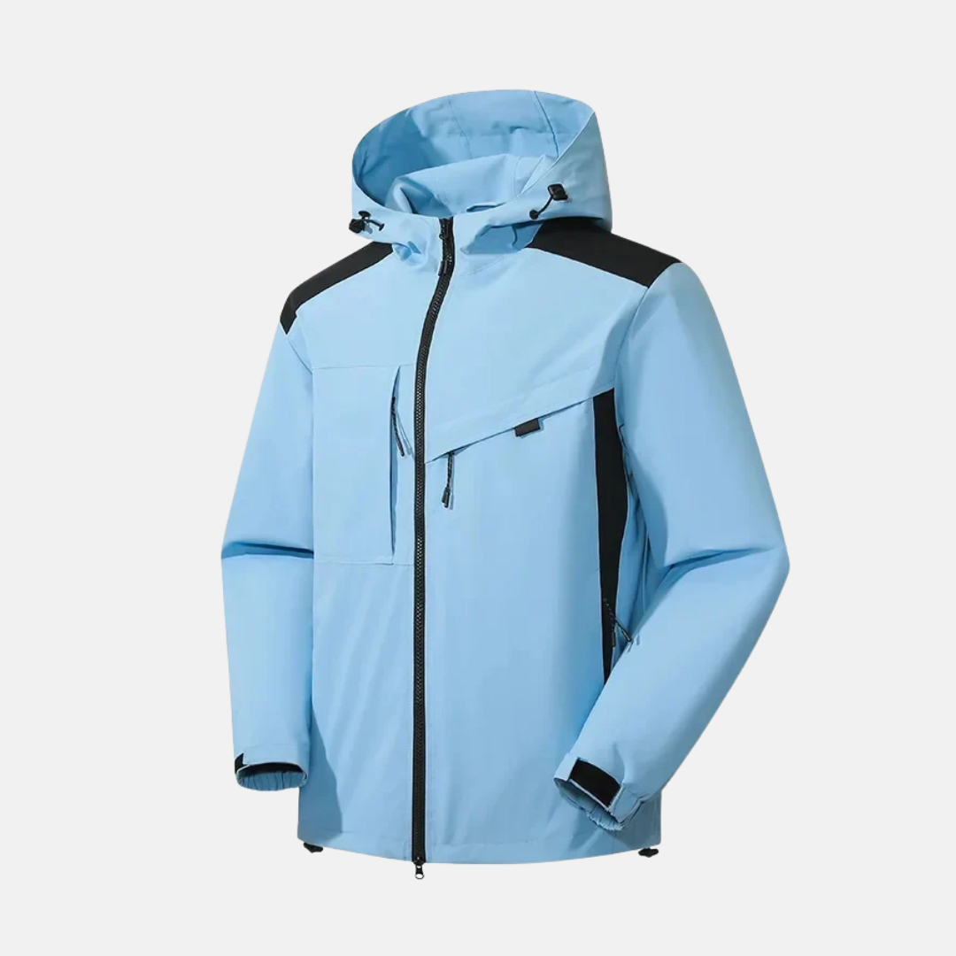 Homme Veste - Tissu Tissé - Coupe Décontractée - Capuche Col Montant - Manches Longues Ajustables